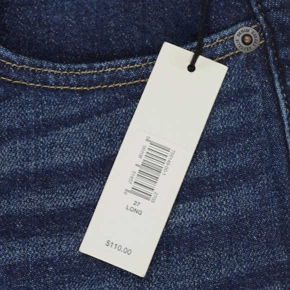 New BANANA REPUBLIC Size 27 Long 27L The Straight Jean in Medium Wash Button Fly - Picture 6 of 8